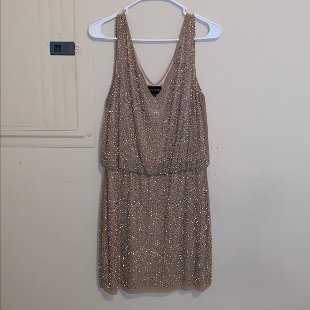 Beaded tan dress